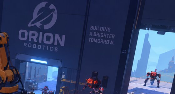 An Orion Robotics wall sign reading Building a brighter tomorrow